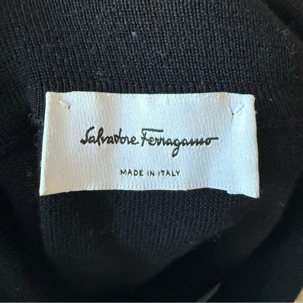 Salvatore Ferragamo Black Floral Silk Wool Button Cardigan - Small - Picture 6 of 8